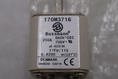 BUSSMANN 170M3716, High Speed Fuse, 250AMP FREE SHIPPING NEW #G932A
