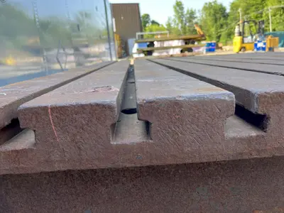 96" X 72" X 18" T-SLOTTED PORTABLE STEEL FLOOR LAYOUT PLATE: STOCK #16814