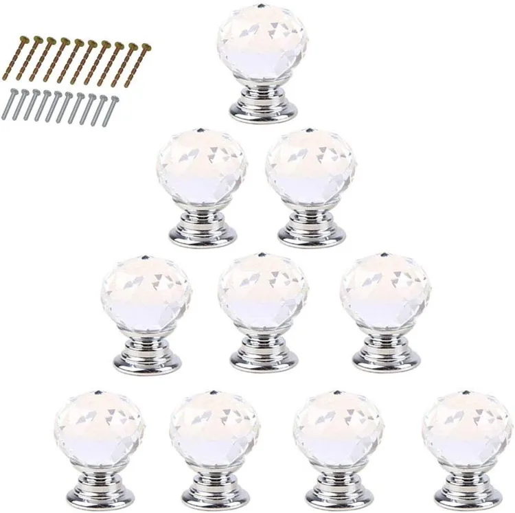 Used _UNKNOWN_ 10pcs x 20mm Diamond Acrylic Knob Cabinet Cupboard Drawer Pull Handle Jewelry Box Gift Case Knobs Handles & Knobs Oklahoma US | Wide Image Solutions #1524822