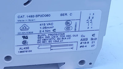 USED Allen-Bradley 1492-SP2D060 Circuit Breaker