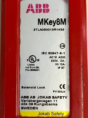 Used ABB MKey8M Jokab Solenoid Lock Safety Switch Switch Parts Michigan US | Maverick Industrial Sales #1400788