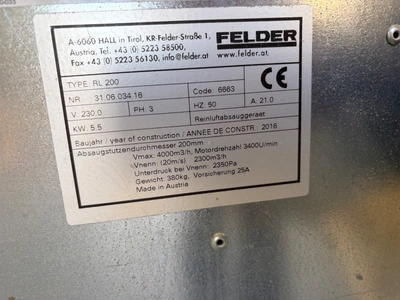 2016 FELDER RL 200 Dust Collectors | Complete Cutting Solutions (5)
