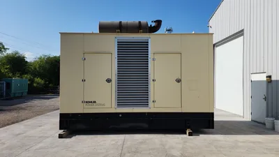 2007 500KW Kohler 500REOZVB Enclosed Generator w Base Tank 480V Volvo 350 Hours Serviced & Tested