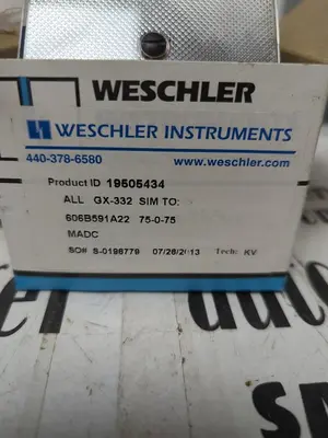 New | in-Stock WESCHLER 19505434 Meters - Misc | Surplus Asset Holdings #1206874