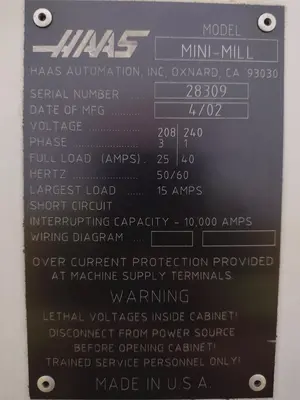 USED HAAS MINI-MILL