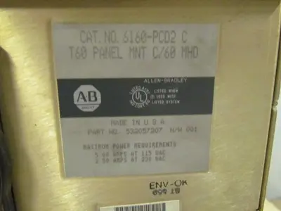 Allen Bradley 6160-PCD2 C T60 Panel Mount c/60 MHD Operator Interface Controller