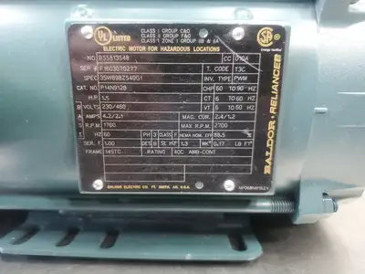 Used Baldor P14N9128 Motors (misc) | Palmetto Automation #1154995