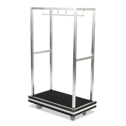 Forbes Industries Luggage Cart w/ 44"L x 25 1/2"W x 72"H, Brushed Steel (2505DB-SS)
