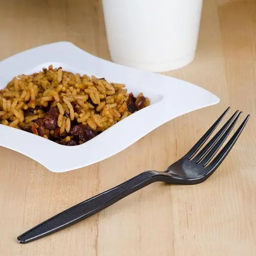 Heavy Weight  Plastic Fork -  AVAILABLE IN BLACK, WHITE, BEIGE OR CLEAR -1000 /