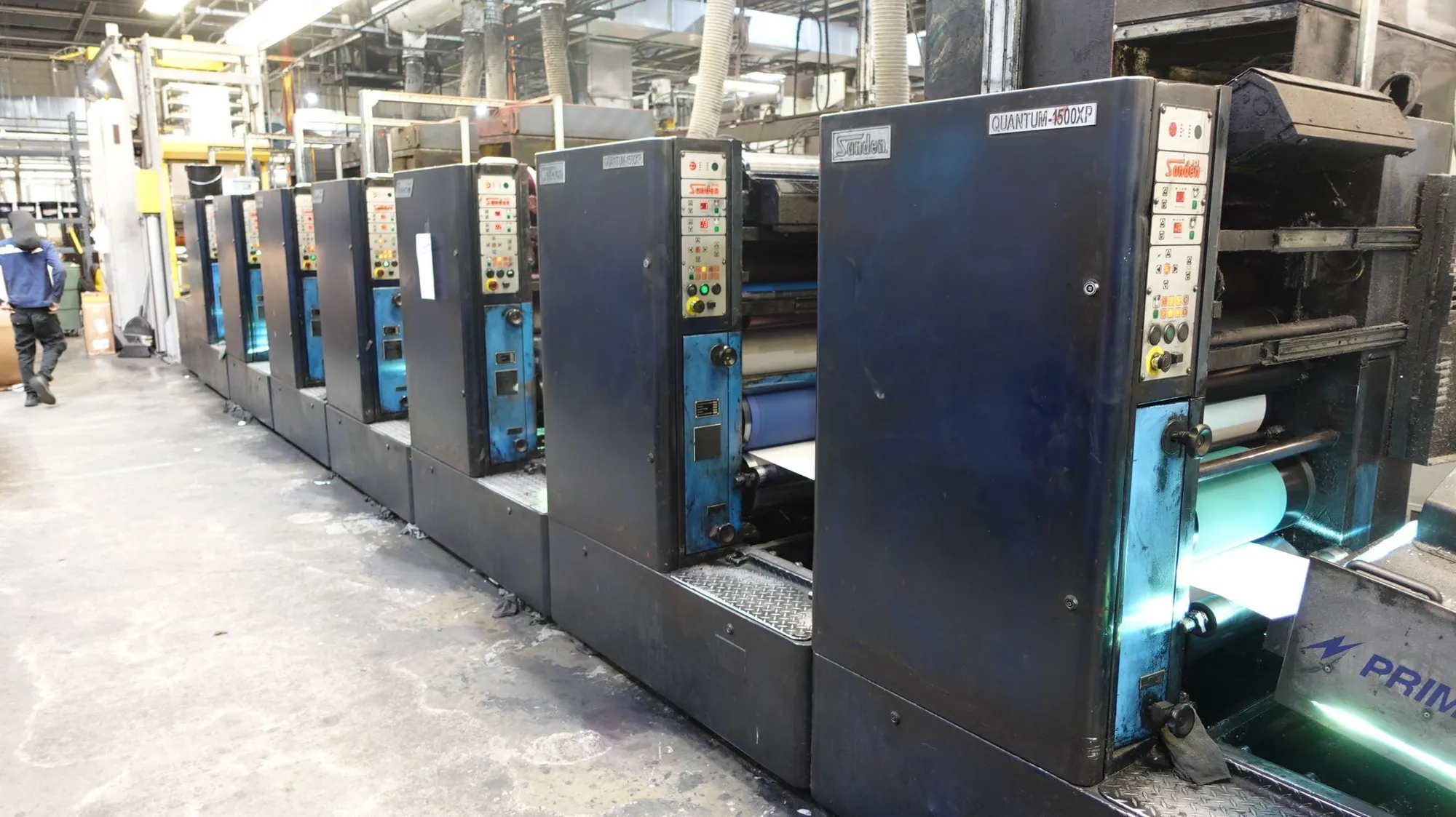 USED SANDEN Q1500 XP (7) Color Variable Size Web Press – 20.5” Web Width