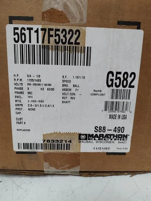 New | in-Stock Marathon 056T17F5322 A.C. Motors Kentucky US | Edwards Industrial Repair #1328964