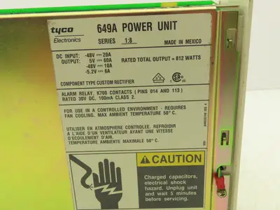 Lucent 649A Power Unit 812 Watts 48VDC Input/DC Output Series 1:8