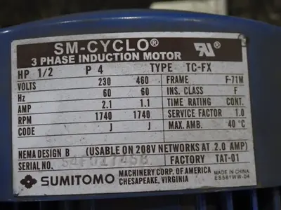 Sumitomo .5 Hp Gear Drive