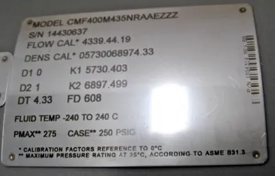 New | in-Stock Micro Motion CMF400 M435NRAAEZZZ Sensors New Hampshire US | Bitter End Trading #1460023