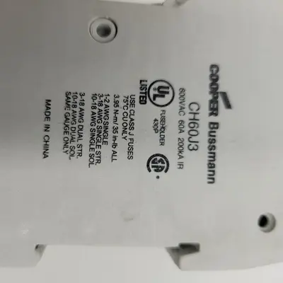 Used COOPER BUSSMANN COOPER BUSSMANN CH60J3 600V 60A - USE CLASS J FUSES Fuses | ND Industrial Surplus #1218979