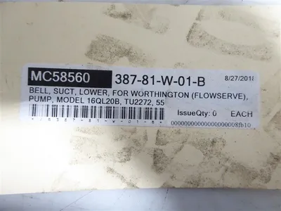 Flowserve 632634-01 Lower Suction Bell for Worthington 16QL20B Pump Surplus