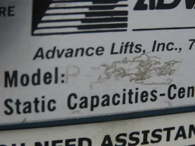 Advance Lifts P-2536-Z 2500lbs Hydraulic Scissor Lift 48x48" Top 480V 36" Travel