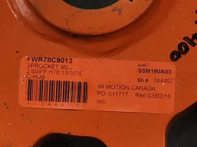 Mill Chain Sprocket WR78C9013, Size 78, 9 Teeth