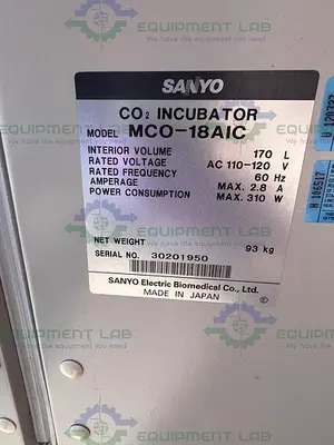 USED SANYO MCO-18 AIC CO2 DUAL STACKED INCUBATOR 170L, 110- 120V