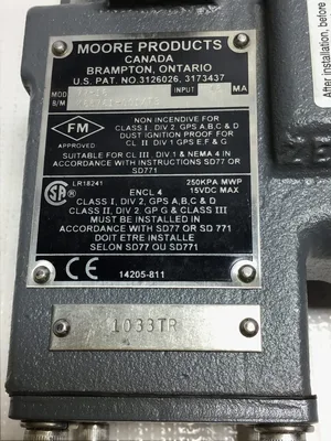Moore 77-16 Transducer Input 16mA 15VDC Max 250kPA