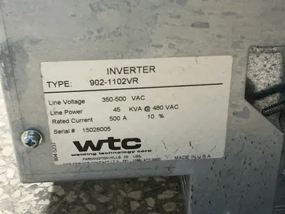 Used WELDING TECHNOLOGY CORP. 9021102VR Power Inverters Ohio US | HGR 24 #1266749