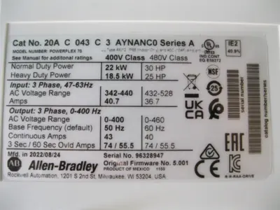 NEW Allen-Bradley 20A-C043C3AYNANC0