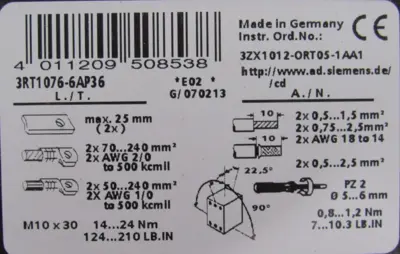 NEW SIEMENS 40MP32AG CONTACTOR 3-POLE 3-PHASE SIZE-6