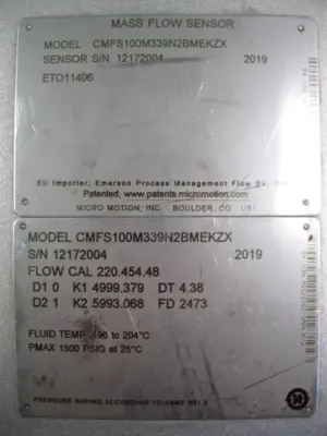 Used Micro Motion CMFS100 M339N2BMEKZX Sensors New Hampshire US | Bitter End Trading #1466049