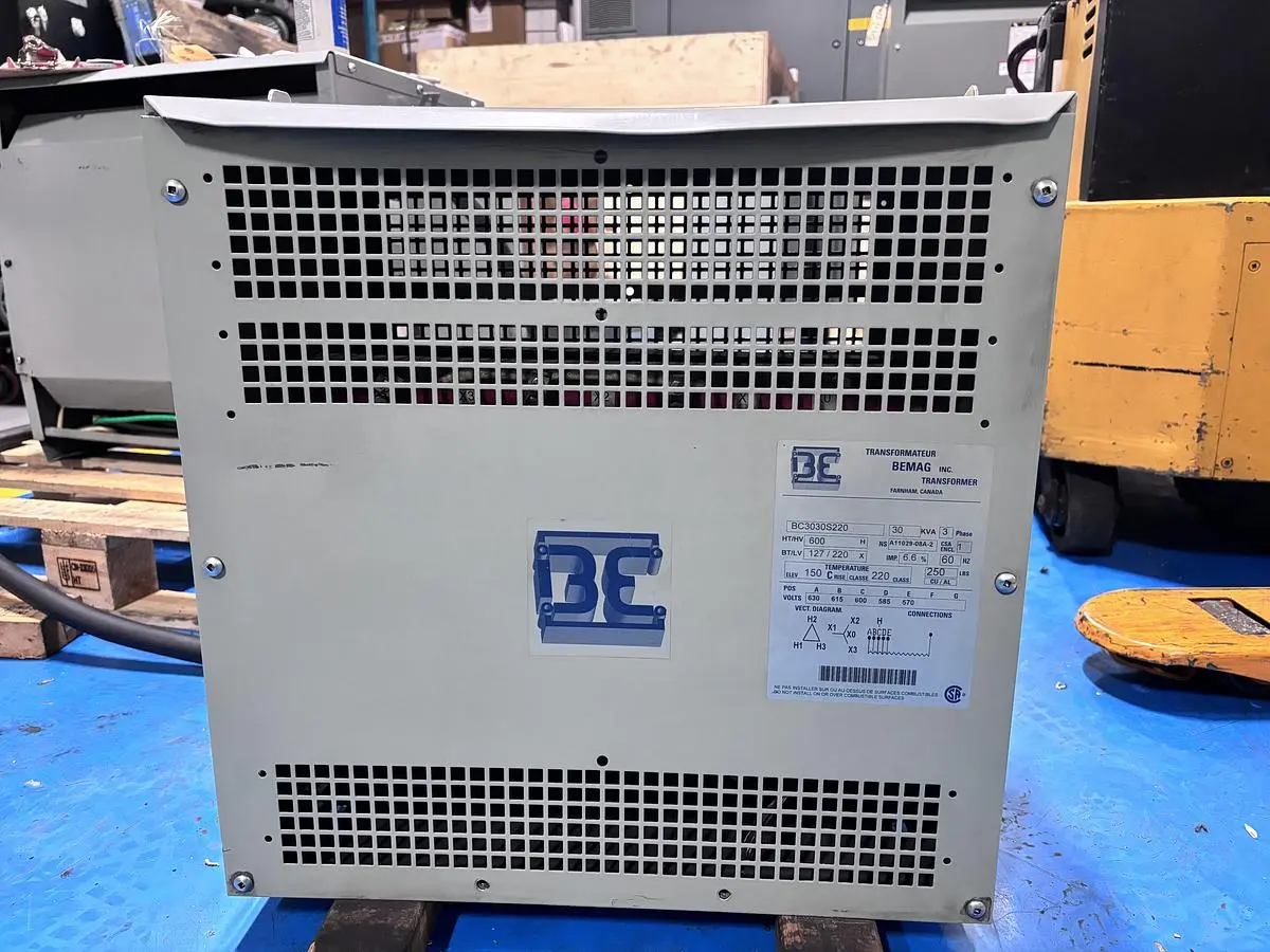 BEMAG TRANSFORMER 30KVA (600V- 208/120V)
