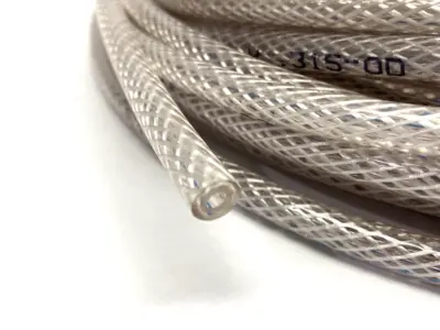 USED NYLOBRADE PVC TUBING 1/8" ID X .315" OD SHELFWARE CUT TO 50'