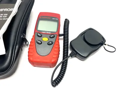 USED AMPROBE PORTABLE COMPACT LIGHT METER 20,0000 LUX, FRONT PANEL SWITCHABLE