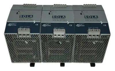 LOT OF 3 EMERSON SOLA SDN 20-24-100C POWER SUPPLIES 100-240V 5.6A 50/60HZ