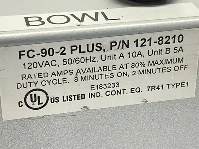 USED FORTVILLE FEEDERS VIBRATORY FEEDER CONTROL UNIT 121-8210