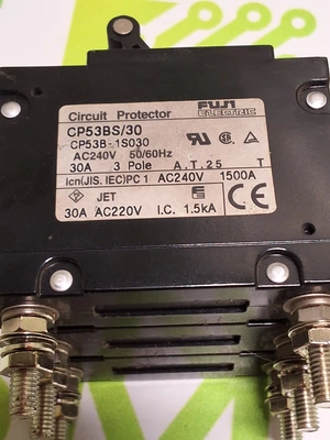FUJI ELECTRIC CP53BS/30 CIRCUIT PROTECTOR CP53B-1S030 3 POLE 30A