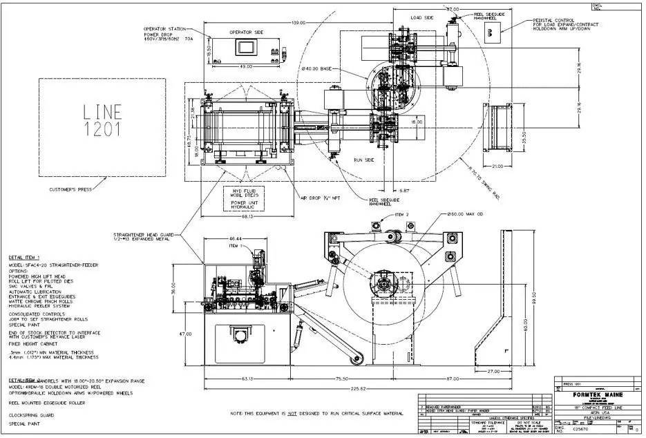 18” X .175”  X 8,000 LBS CWP MODEL #SFAC4-20 SPACE-SAVER AUTOMATIC DOUBLE END SERVO COIL FEED LINE: STOCK #22215