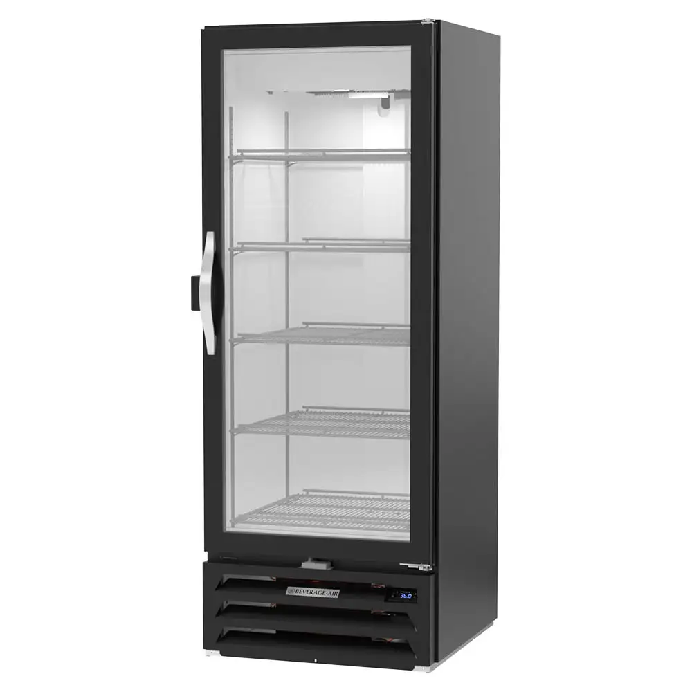 Beverage-Air MMR12HC-1-B-IQ 25 1/8" Marketmax® One Section Glass Door Merchandiser - (1) Right Hinge Door, Black, 115v