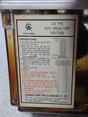 CHEN YING CES-TYPE Lubrication Pumps | Great American Equipment Company (6)