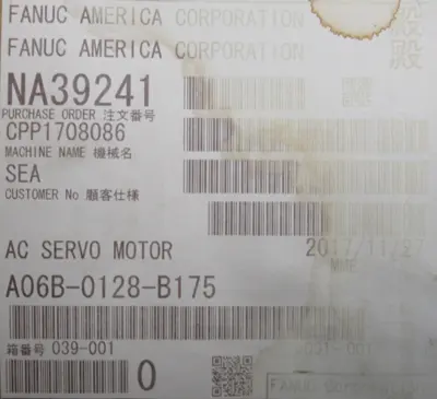 NEW FANUC A06B-0128-B175 SERVO MOTOR A06B0128B175