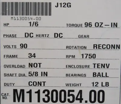 NEW LEESON M1130054.00 DC MOTOR 1/6HP 90VDC 1750RPM M113005400