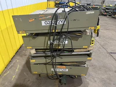 3800 LBS X 60" X 42" SOUTHWORTH HYDRAULIC SCISSOR LIFT TABLE WITH ROLLER CONVEYOR TOP, 110 VOLT: STOCK #20892