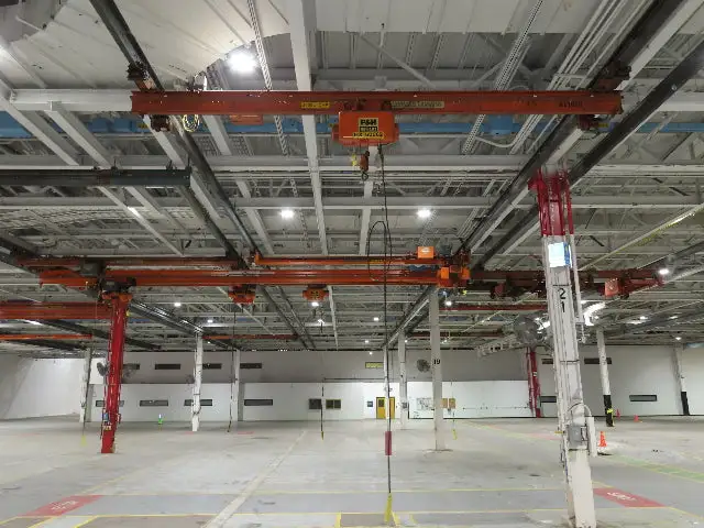 Cleveland Tramrail P&H 1 Ton Single Girder Underhung Bridge Crane 21' 8" Span