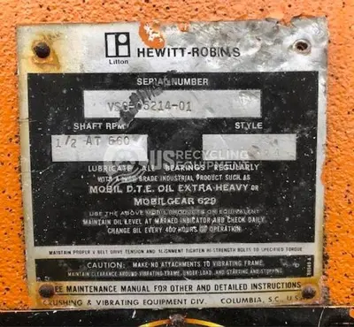 USED HEWITT-ROBINS V11 VIBRATORY SCREENER