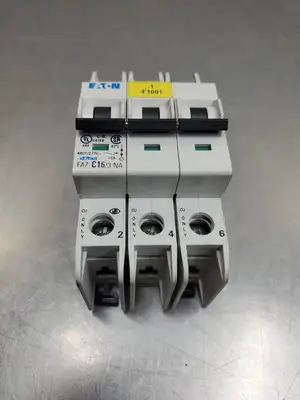 USED Eaton FAZ-C16/3-NA Circuit Breaker, 16A, 3P, 480Y/277VAC