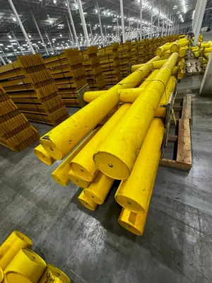(42) 10' LONG x 26" HIGH IDEAL SHIELD TWO LINE PLASTIC COATED HEAVY DUTY GAURDRAIL BARRIER: YOBRO #24873