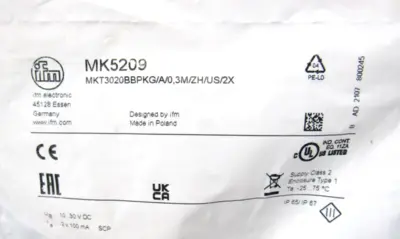 NEW IFM MKT3020BBPKG/A/0,3M/ZH/US/2X SENSOR MK5209