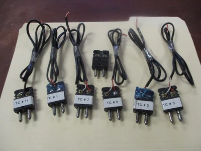 Used Black 2-pole Thermocouple Connector's (QTY 7)