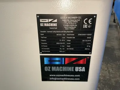 Used 2023 OZCELIK MACHINERY CO. METEORI 600 Tube, Pipe & Bar Cut-Offs Ohio US | HGR 24 #1572311