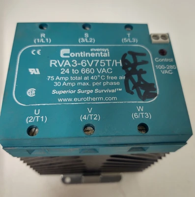 🔥RVA3 6V75T/H Continental DIN Rail Three Phase Solid State Relay SSR Heat Sink
