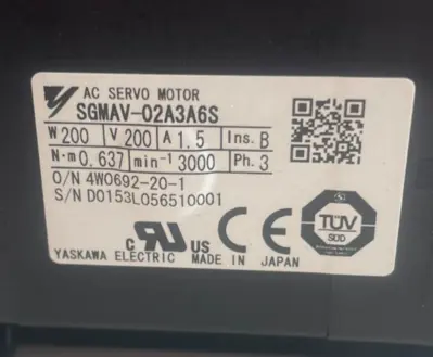 NEW YASKAWA SGMAV-02A3A6S AC SERVO MOTOR SGMAV02A3A6S