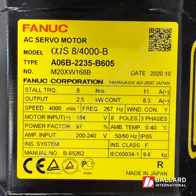 FANUC Servo Motor AiS8/4000 w/ Gear Options